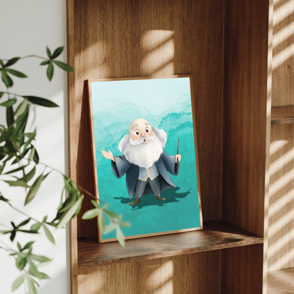 A4 Wizard Character Prints – Fantasy Wall Art – Gift for Magic Fans