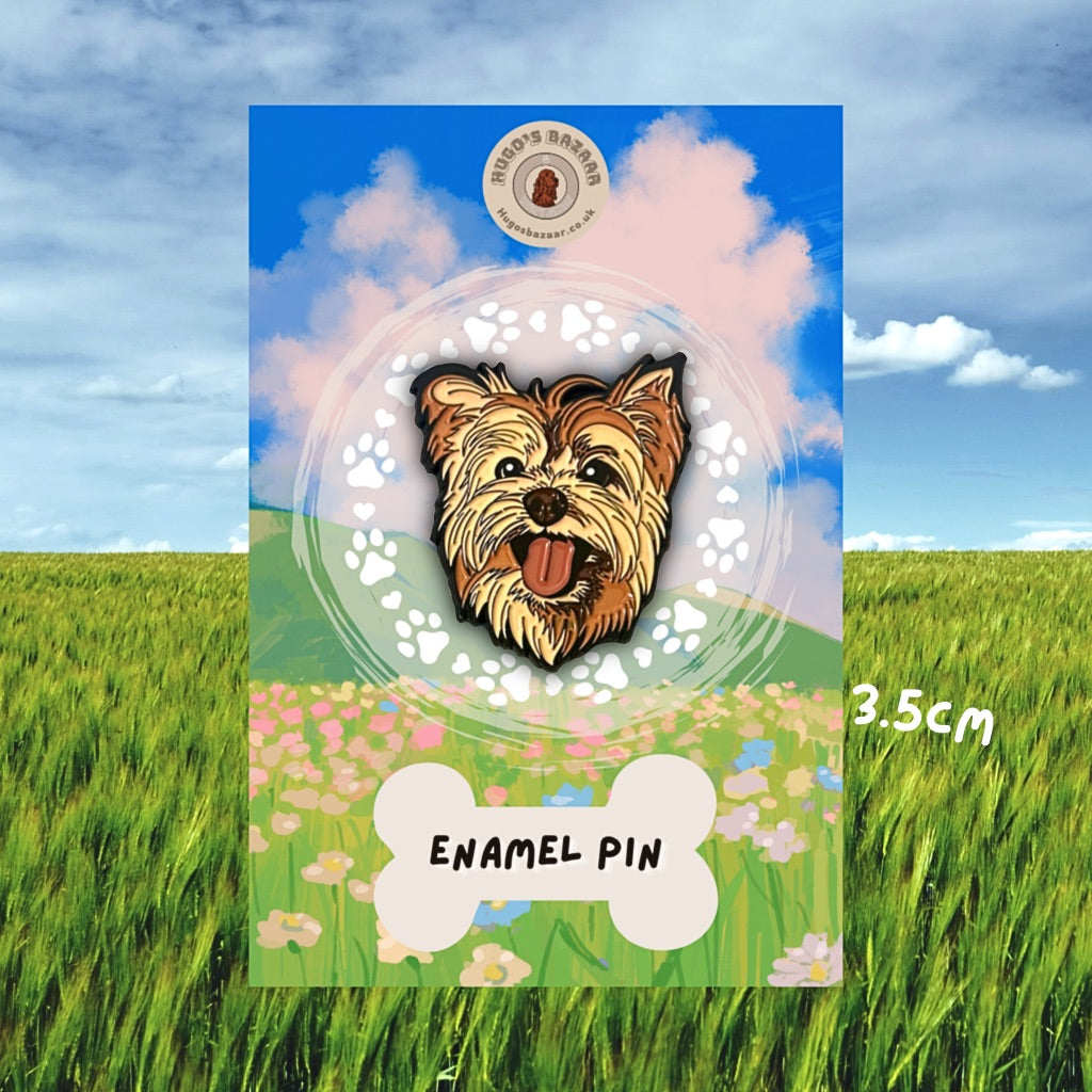 Yorkshire Terrier Enamel Pin Badge Gift – Yorkie Dog Lover Lapel Badge Collectible