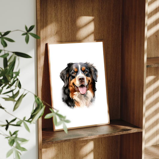 Bernese Mountain Dog Art Print – Cute Dog Wall Art – Gift for Dog Lovers