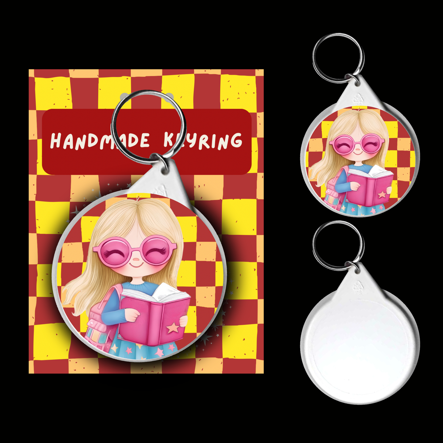 Character Keyrings Brave & Bold– Watercolour Fantasy Collection (Red & Gold Theme)