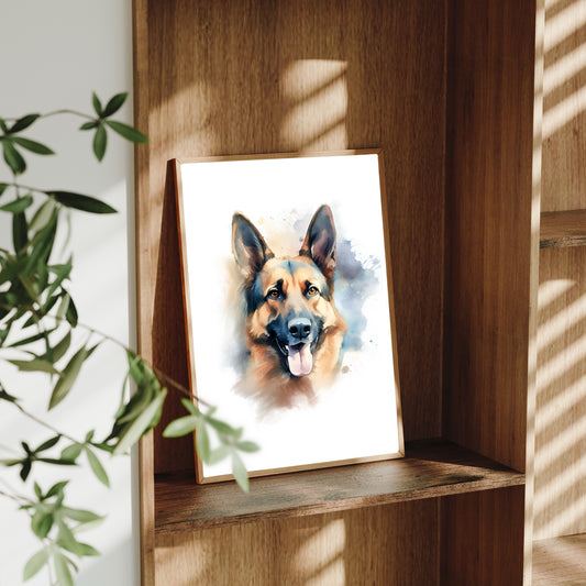 German Shepherd A4 Art Print – Loyal & Noble Dog Wall Art