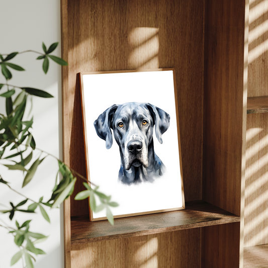 Great Dane Art Print – Gentle Giant Dog Wall Art – Gift for Pet Lovers
