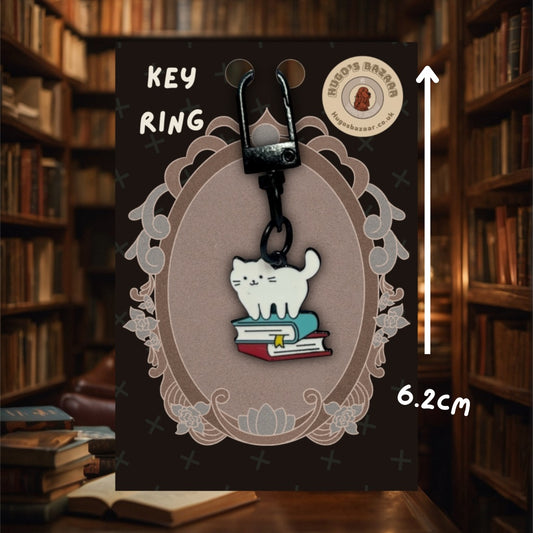 Brontë Cat Keyring – Literary Cat Keychain for Book Lovers | Bookish Cats Collection