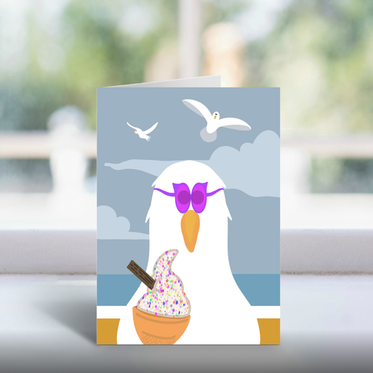 Sprinkle Gull Handmade A5 Greetings Card