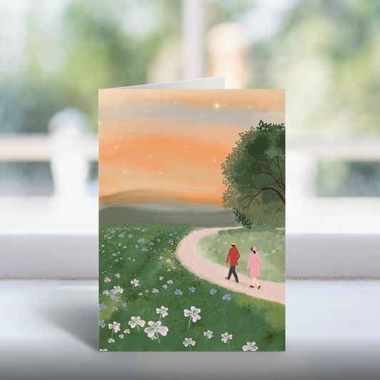 Evening Stroll Handmade A5 Greetings Card