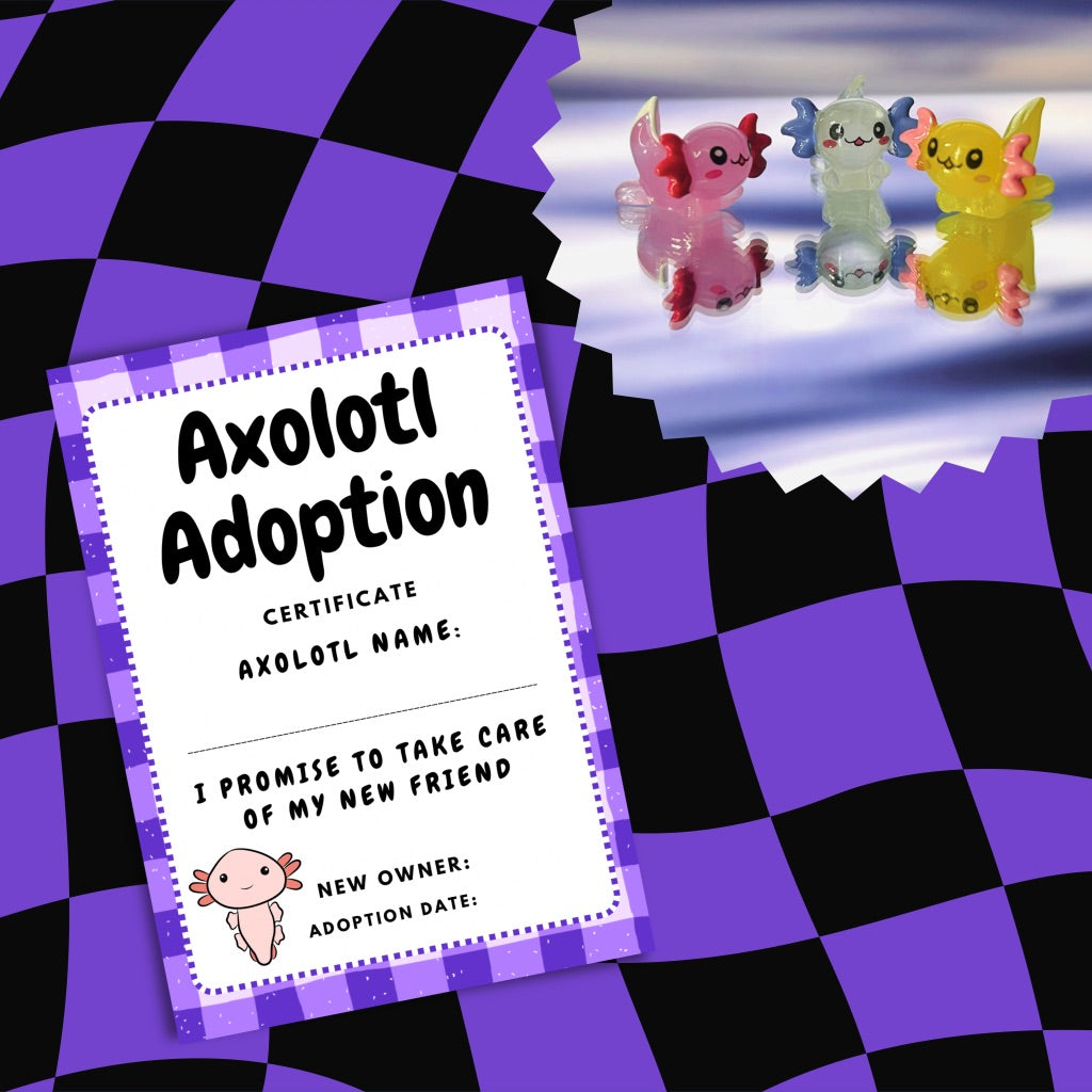 Adopt an Axolotl – Cute Resin Axolotl with Adoption Certificate