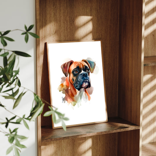 Boxer A4 Art Print – Energetic & Playful Dog Wall Art