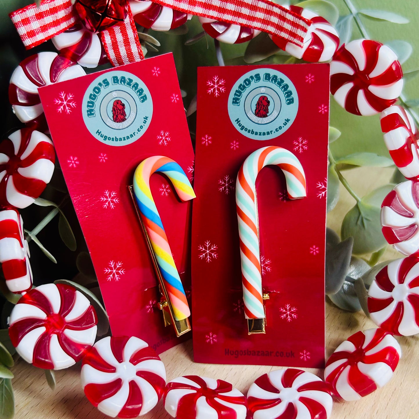 Candy Cane Grip | Festive Hair Clip | Rainbow & Traditional |