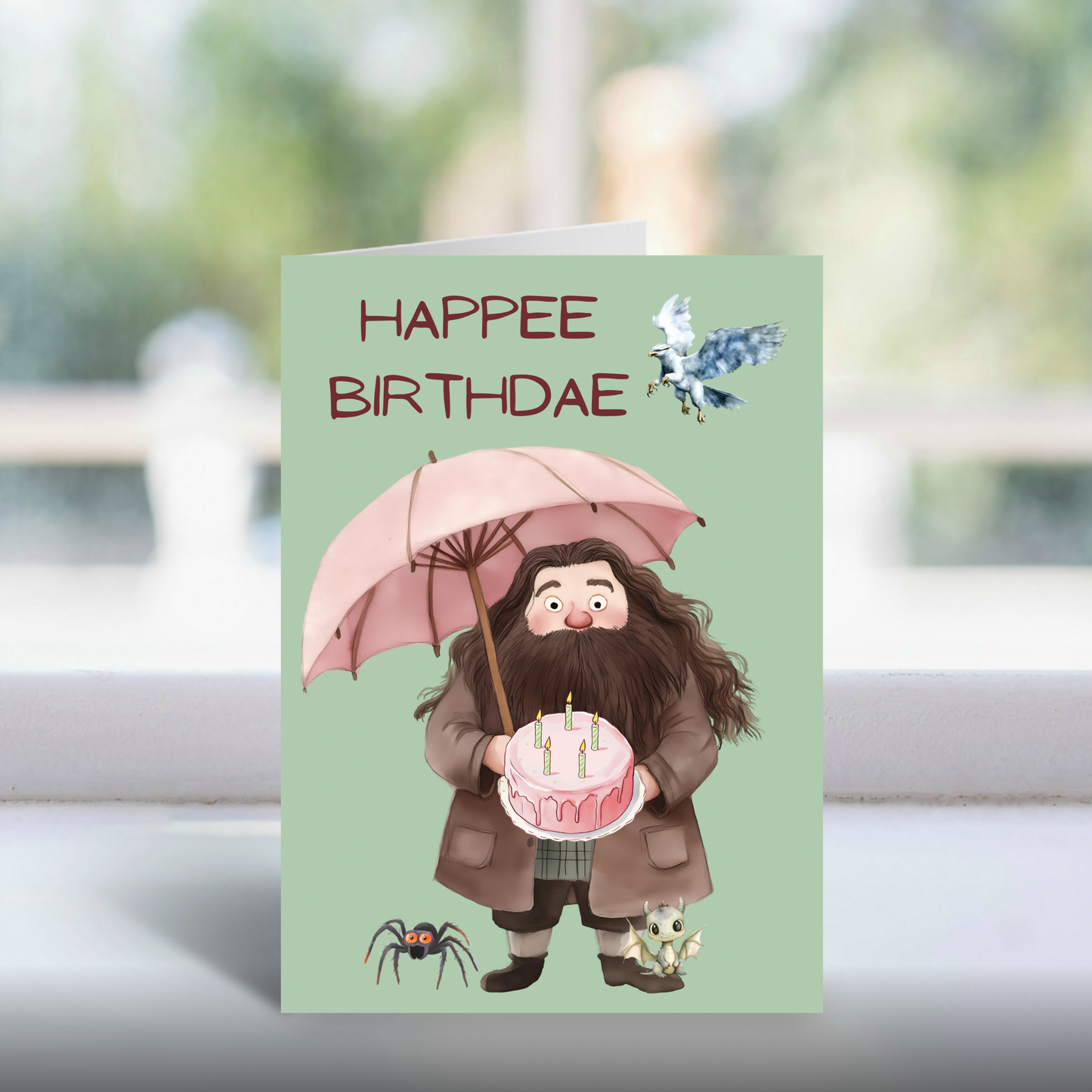 Funny Hagrid Birthday Card | Happee Birthdae Wizarding Humour