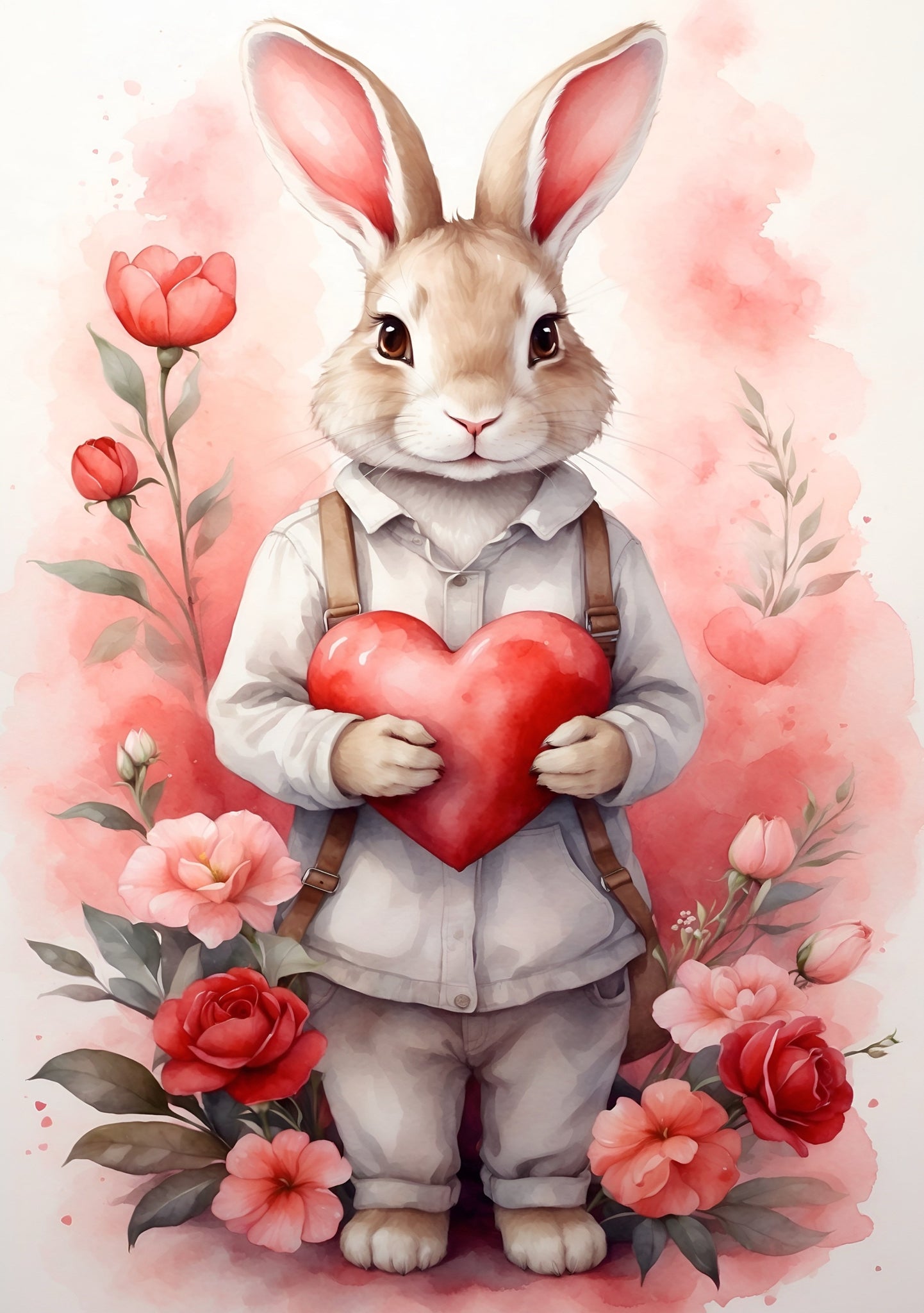 Bunny Heart A5 Greetings Card