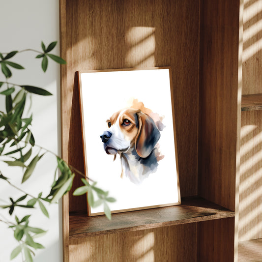 Beagle A4 Art Print – Curious & Friendly Dog Wall Art