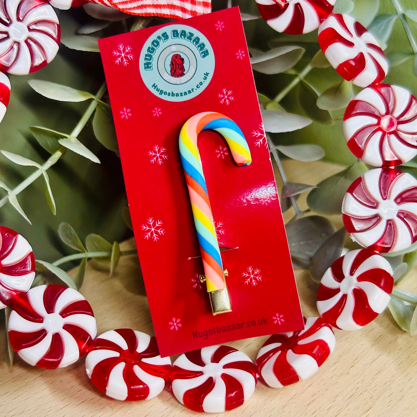 Candy Cane Grip | Festive Hair Clip | Rainbow & Traditional |