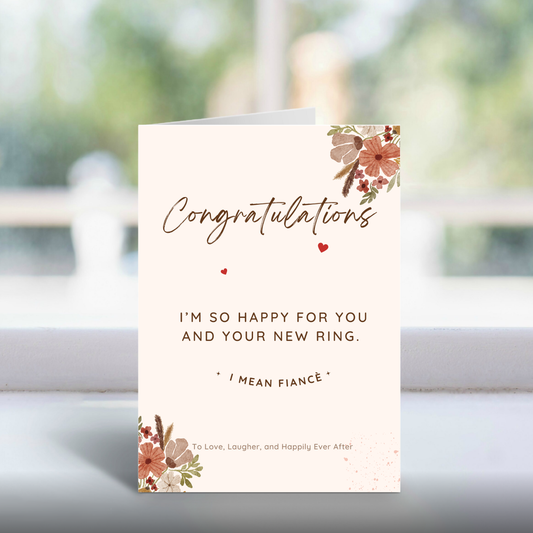 Engagement Congratulations A5 Greetings Card