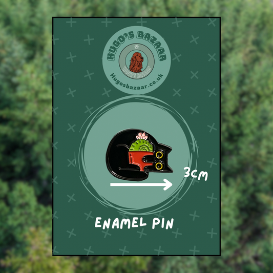 Trevor The Plant Hugger - Black Cat Pin