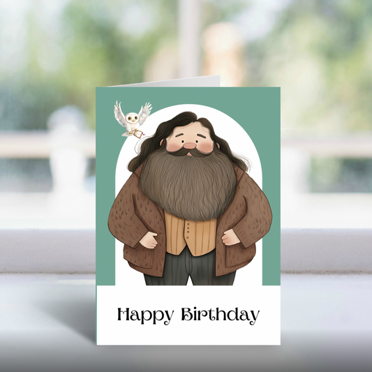 Rubeus Hagrid Greeting Card | Handmade Harry Potter Card for Fans & Collectors