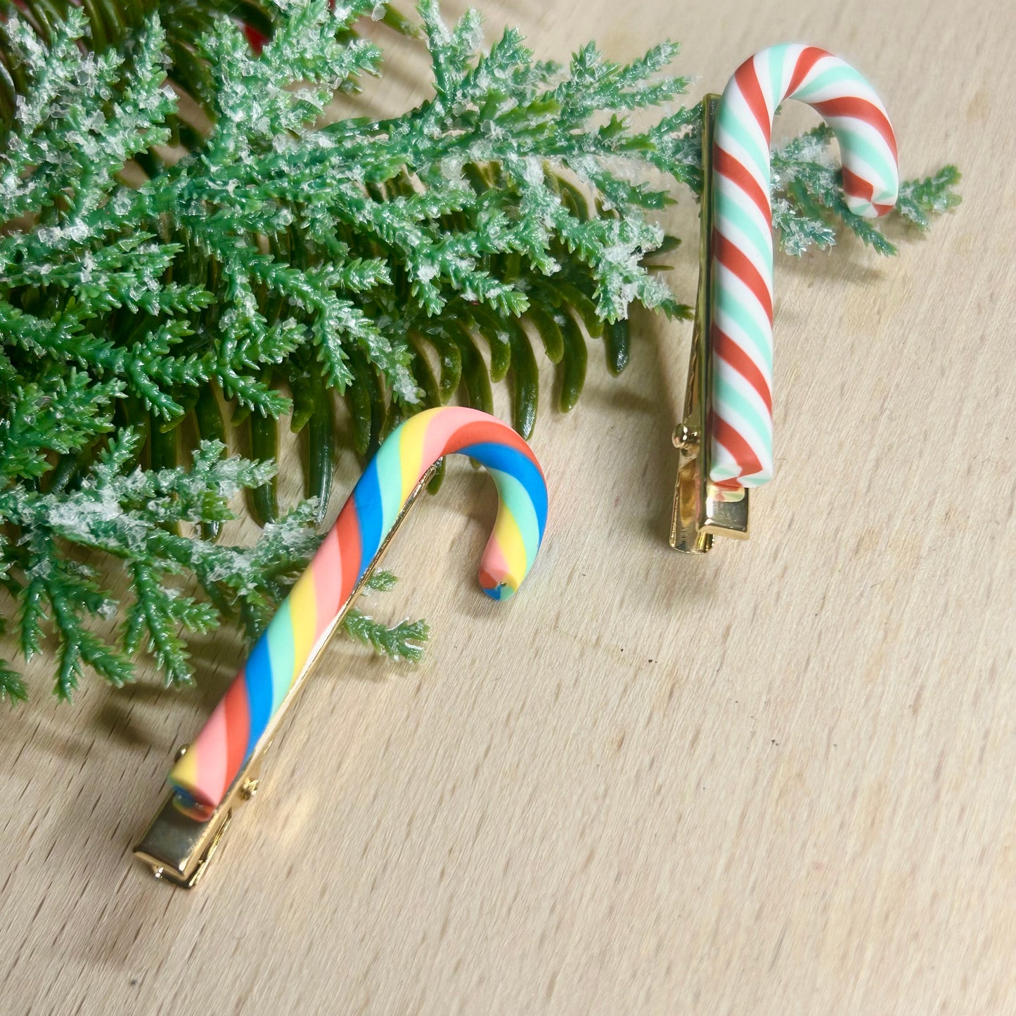 Candy Cane Grip | Festive Hair Clip | Rainbow & Traditional |
