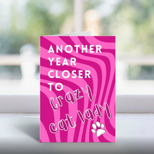 Crazy Cat Lady A5 Greetings Card