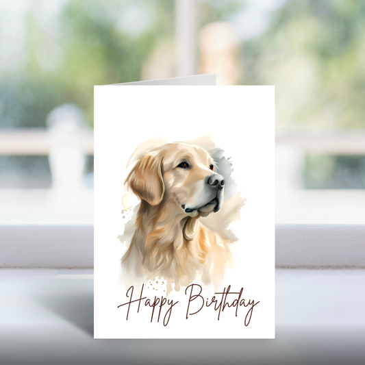 Golden Retriever | A5 Greetings Card | Happy Birthday