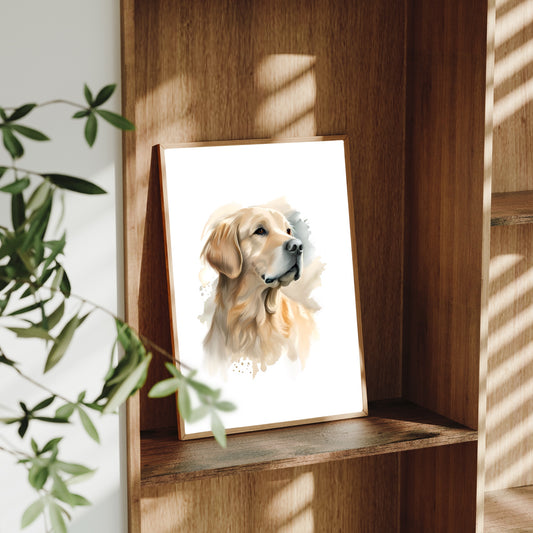Golden Retriever A4 Art Print – Friendly & Faithful Dog Wall Art