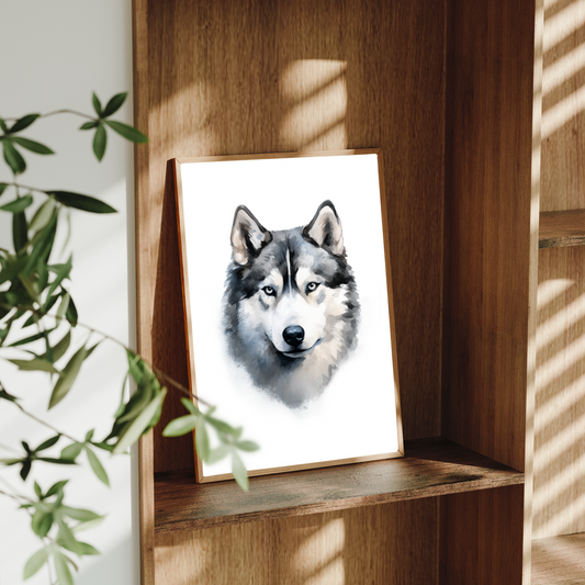 Husky / Malamute Art Print – Dog Wall Art – Gift for Snow Dog Lovers