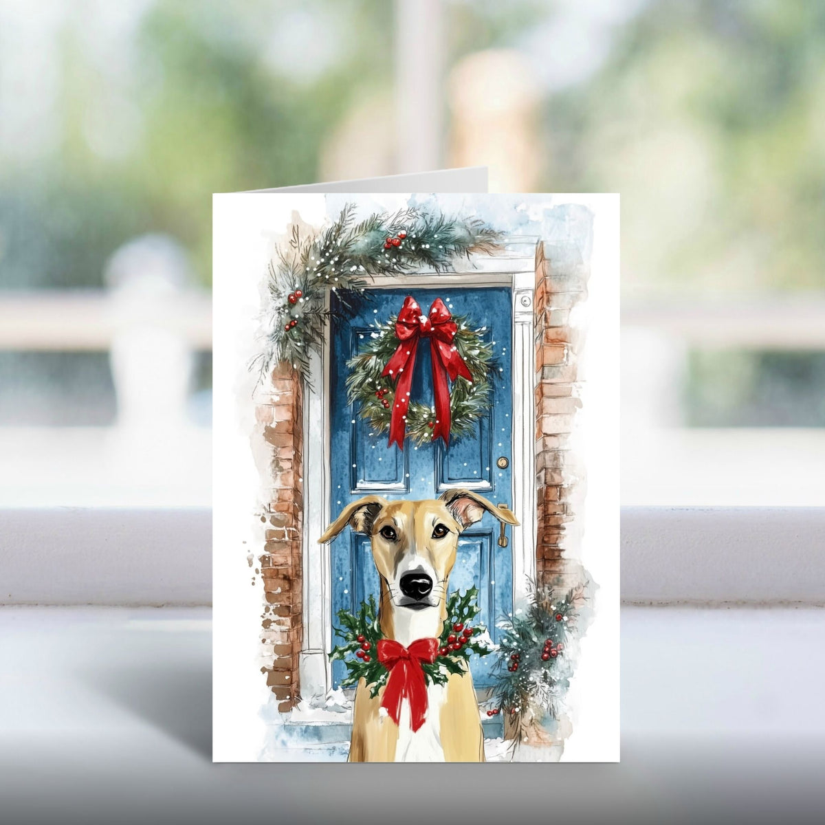 Paws at the Doors Christmas Card | Merry Christmas Greeting | Cute Dog Lover Card