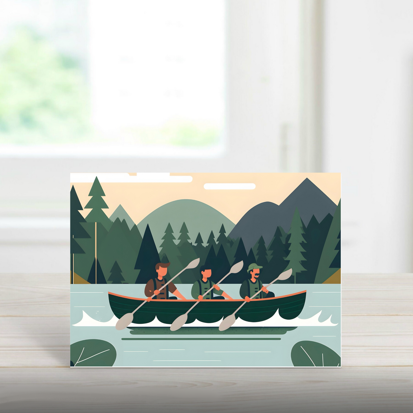 Rowing Handmade A5 Greetings Card