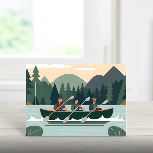 Rowing Handmade A5 Greetings Card