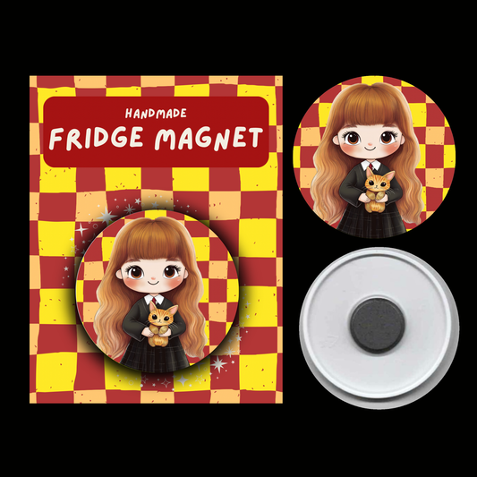 Character Fridge Magnets Brave & Bold – Watercolour Fantasy Collection (Red & Gold Theme)