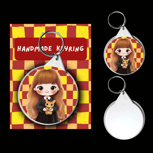 Character Keyrings Brave & Bold– Watercolour Fantasy Collection (Red & Gold Theme)