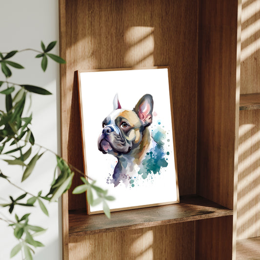 French Bulldog A4 Art Print – Playful & Posh Pup Wall Art