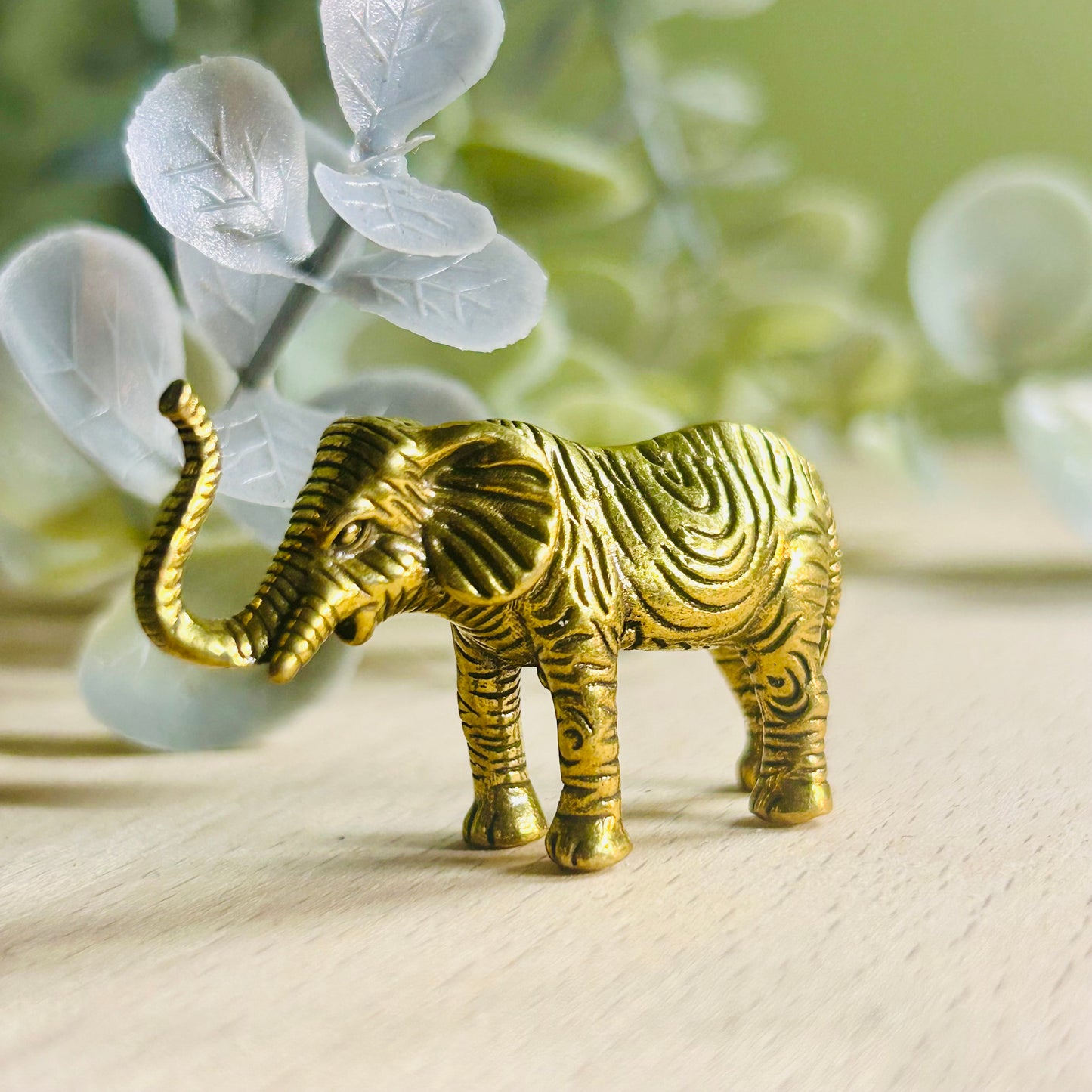 Mini Brass Elephant Ornament | Good Luck Elephant Figurine