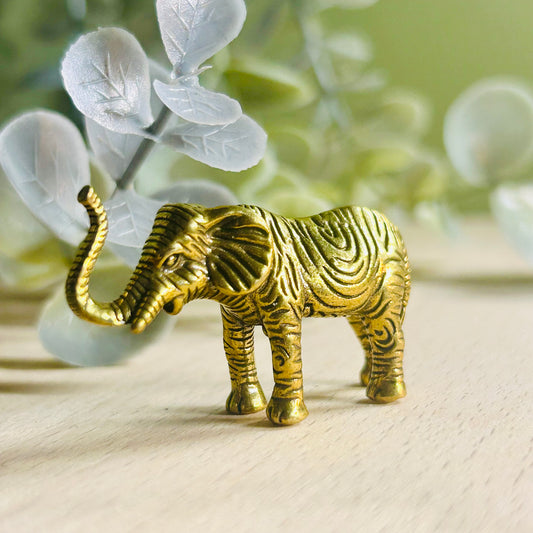 Mini Brass Elephant Ornament | Good Luck Elephant Figurine