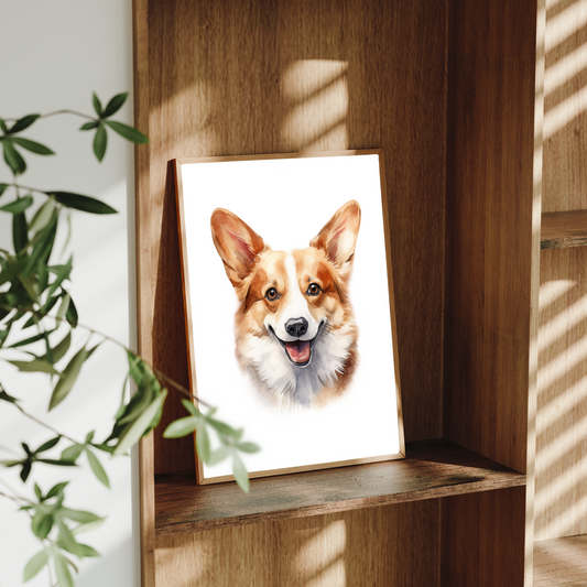 Corgi Art Print – Cute Dog Wall Art – Gift for Corgi Lovers & Pet Owners
