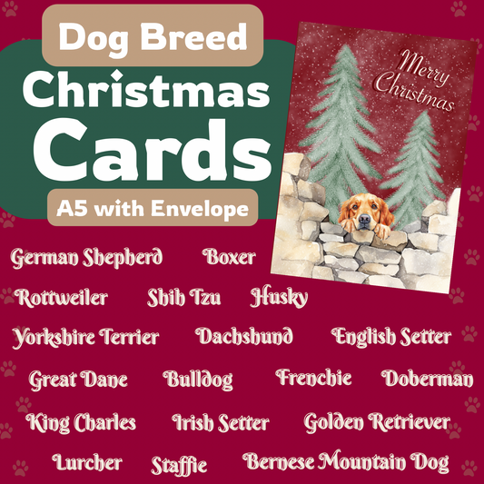 Dog Breed Christmas Card | Merry Christmas Greeting | Cute Dog Lover Card