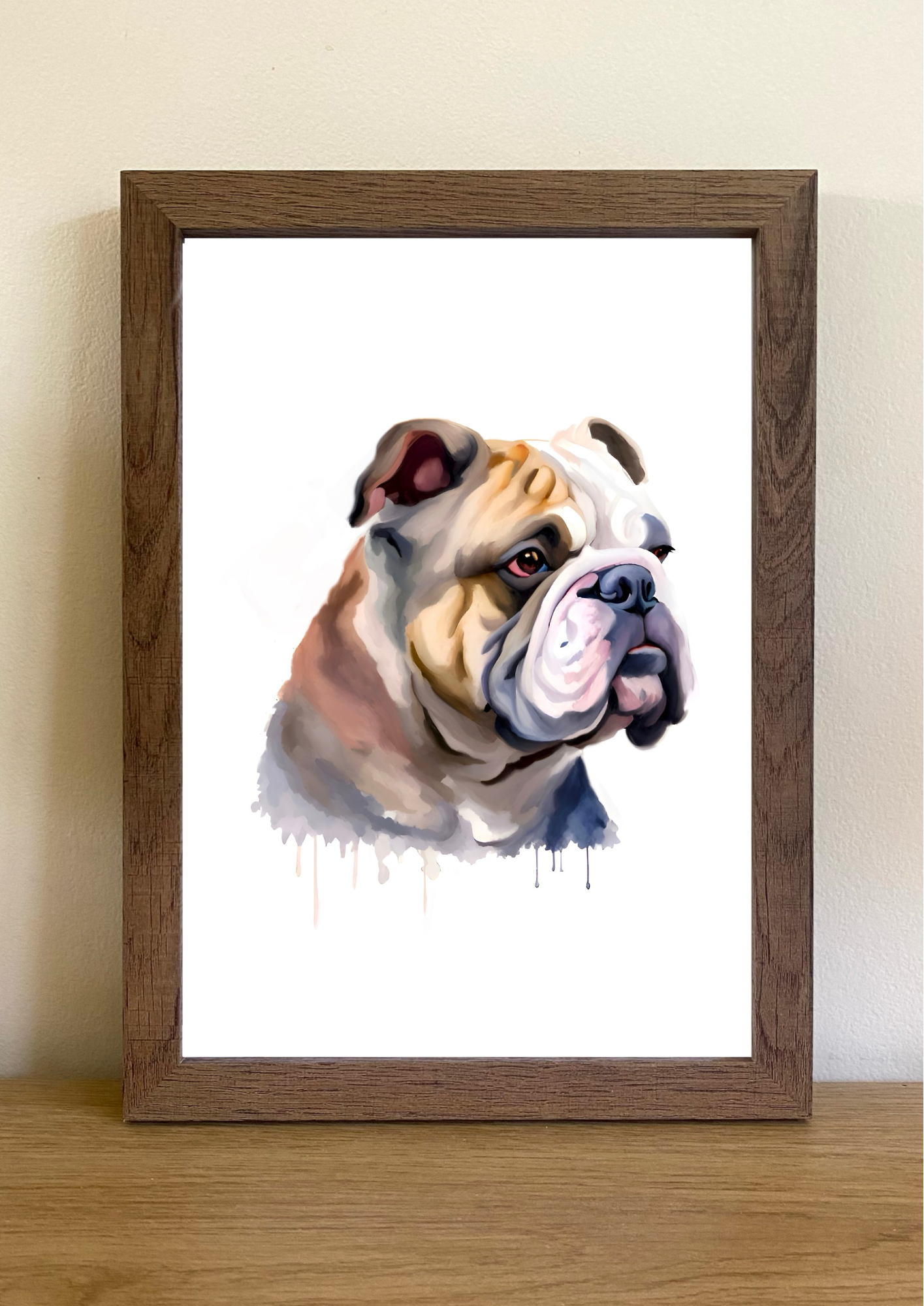 English Bulldog A4 Art Print – Laid-Back & Lovable Dog Wall Art