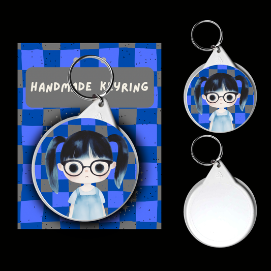 Wit & Wisdom Character Keyrings – Watercolour Fantasy Collection (Blue & Silver Theme)