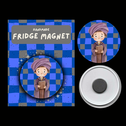 Character Fridge Magnets Wit & Wisdom – Watercolour Fantasy Collection (Blue & Silver Theme)