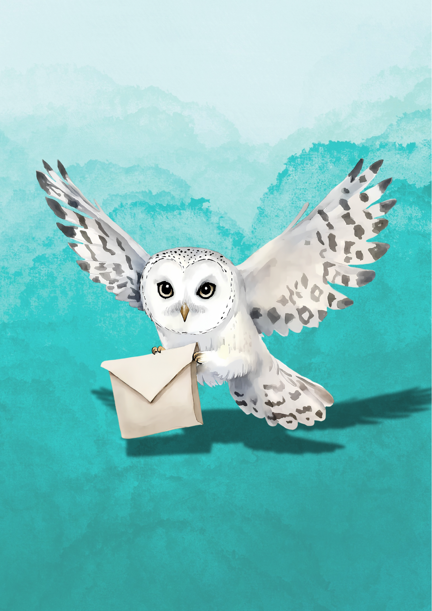 Loyal Snowy Companion – A4 Wizarding Art Print