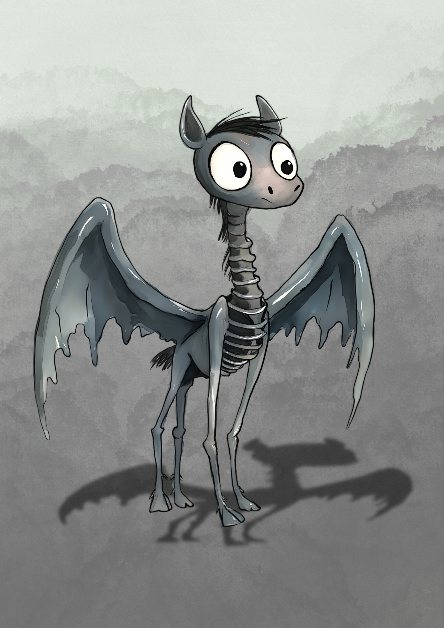 The Bone-Winged Creature – A4 Wizarding Art Print