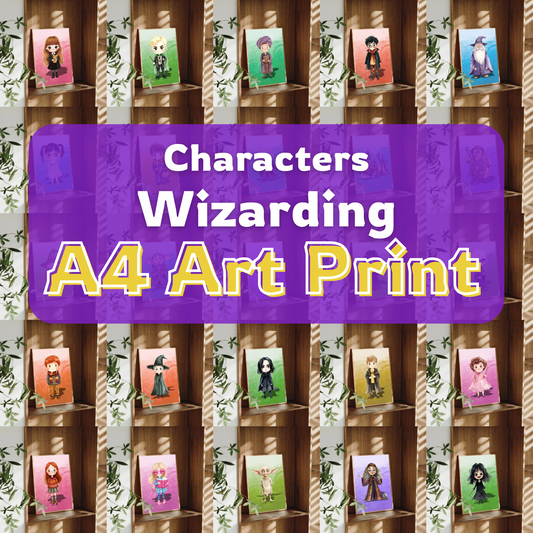 A4 Wizard Character Prints – Fantasy Wall Art – Gift for Magic Fans